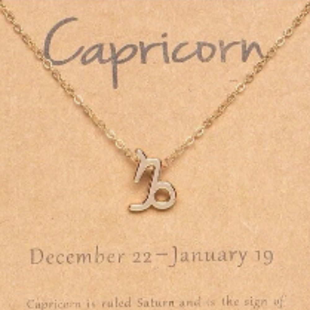 NWT, Capricorn Zodiac Sign Gold Charm Necklace